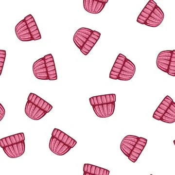 Pattern bordeaux winter hat knit cartoon vector 库存插图