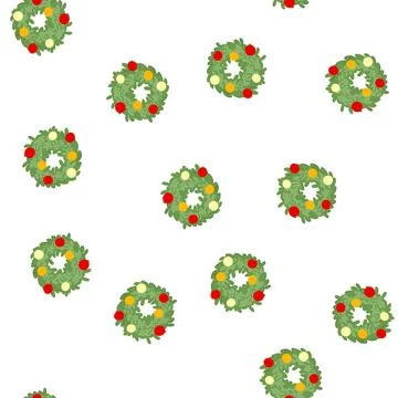 Pattern border christmas wreath cartoon vector Stockillustratie