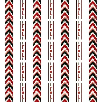 A pattern border containing row of red and black arrows Stock Illustration