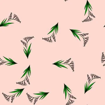 Pattern botanical freesia sketch hand drawn Stock Illustration