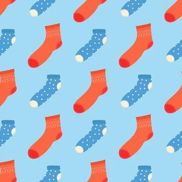 Pattern of both red and blue socks Stock Illustration