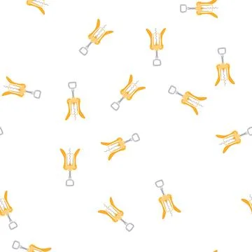 Pattern bottle corkscrew wine cartoon vector Stock Illustration