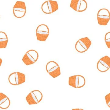 Pattern bottle picnic basket cartoon vector Illustrazione stock