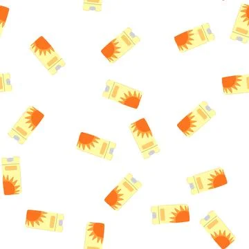 Pattern bottle sun cream cartoon vector 库存插图