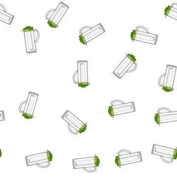 Pattern bottle water pitcher cartoon vector Stock Illustration
