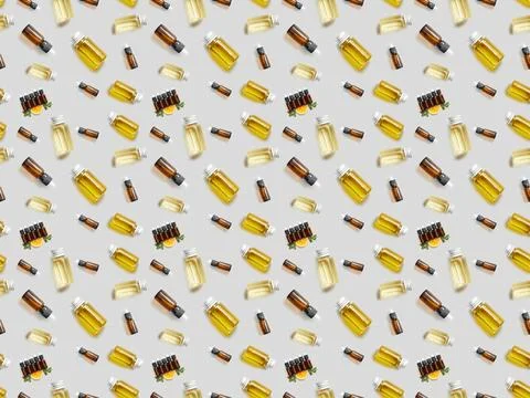 Pattern bottles essential oil cut Stock Photos