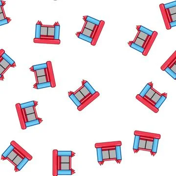 Pattern bounce inflatable castle cartoon vector Stock Illustration