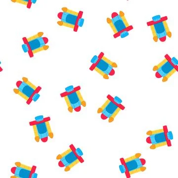 Pattern bounce inflatable castle cartoon vector Stock Illustration