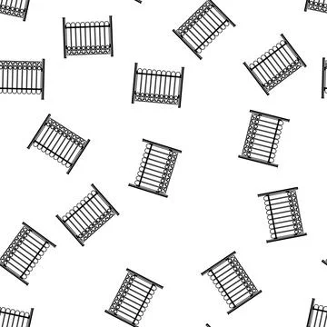 Pattern boundary park fence cartoon vector Stock Illustration