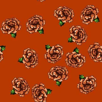 Pattern bouquet carnation sketch hand drawn Stock Illustration