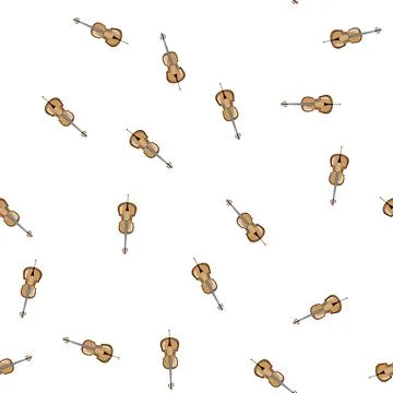 Pattern bow cello cartoon vector Stock Illustration