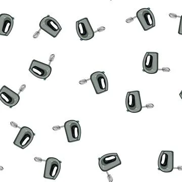 Pattern bowl hand mixer cartoon vector Stock Illustration