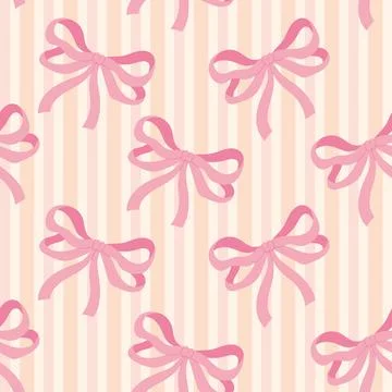 Pattern with bows on a striped background 스톡 일러스트