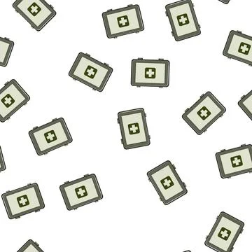 Pattern box first aid kit cartoon vector 스톡 일러스트