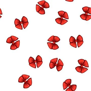Pattern box red bow cartoon vector Stock Illustration