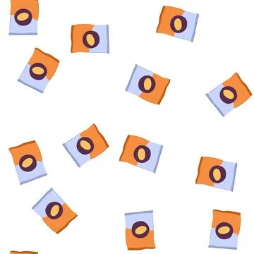 Pattern box snack pack cartoon vector Stockillustratie