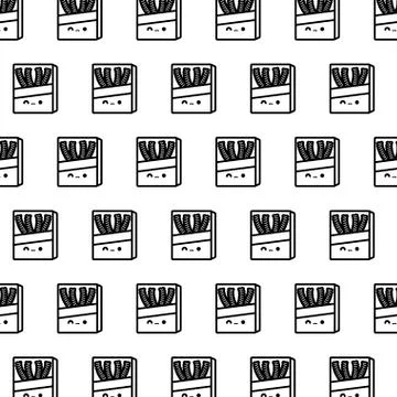 Pattern of boxes of cereal kawaii style Illustrazione stock