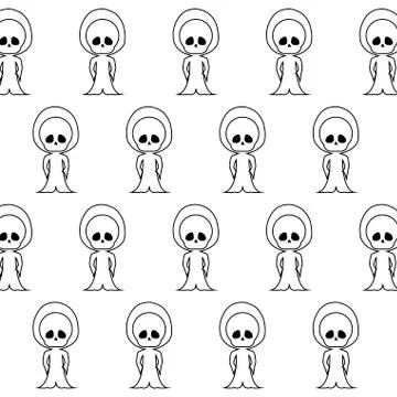 Pattern of boy disguised as a skull dead Stock Illustration