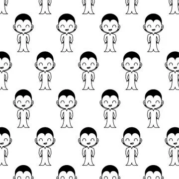 Pattern of boy disguised of vampire Stock Illustration