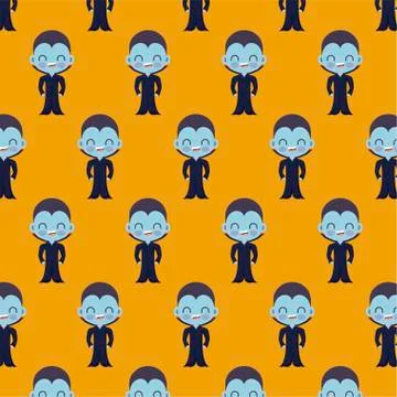 Pattern of boy disguised of vampire Stock Illustration