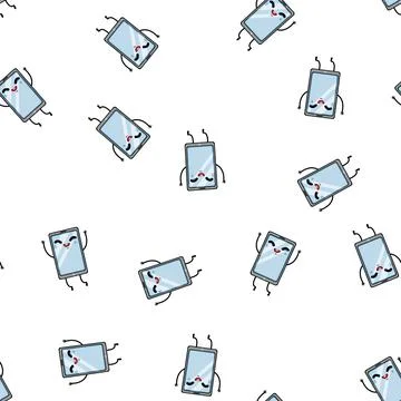 Pattern boy phone character cartoon vector Stockillustratie