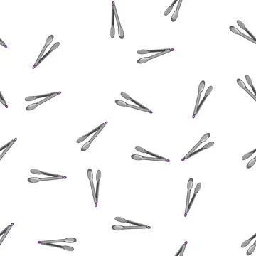 Pattern braai tongs hand cartoon vector Stock Illustration