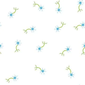Pattern brain neurons cartoon vector Stock Illustration