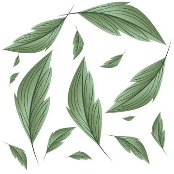 Pattern of branch and leaf icon Stock Illustration