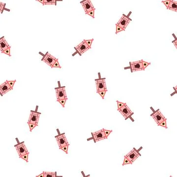 Pattern branch bird house cartoon vector Illustrazione stock