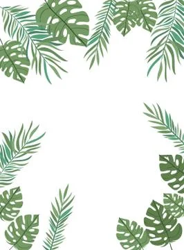 Pattern of branch with leaf of summer in white background Stock Illustration