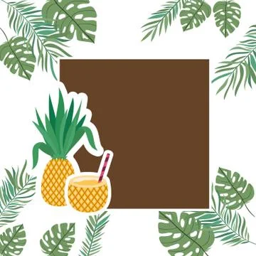 Pattern of branch with leaf of summer in white background Stock Illustration