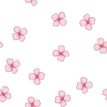 Pattern branch sakura cherry blossom cartoon vector Stock Illustration