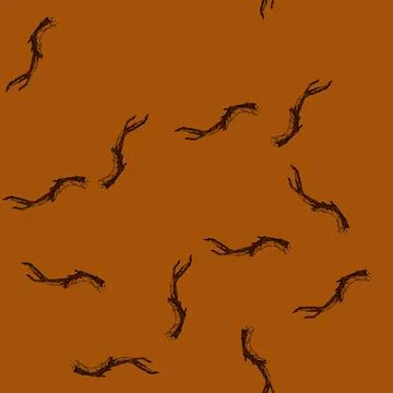 Pattern branch wood sketch hand drawn Illustrazione stock