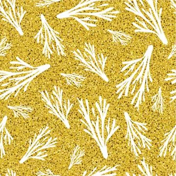 Pattern of branches on glitter background Stock Illustration