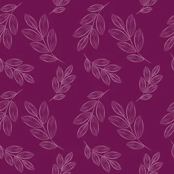 Pattern with branches. Seamless pattern with leaves. Stock Illustration