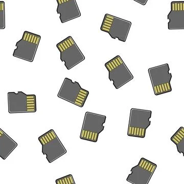 Pattern brand microsd card cartoon vector Stock Illustration