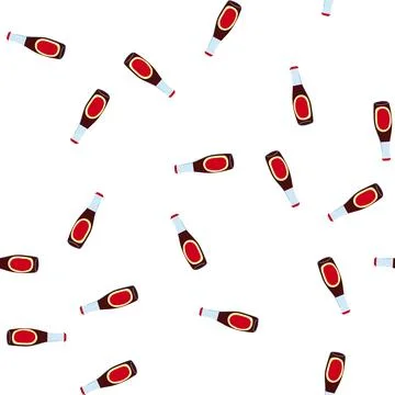 Pattern branding glass soda bottle cartoon vector Stock Illustration