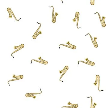 Pattern brass saxophone cartoon vector Stockillustratie