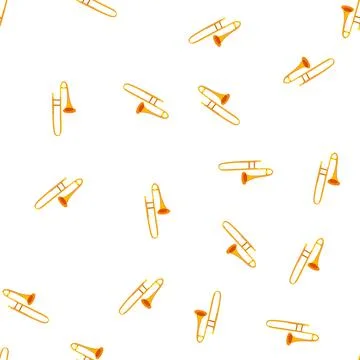 Pattern brass trumpet cartoon vector Stock Illustration