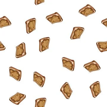Pattern bread toast jam cartoon vector Stockillustratie