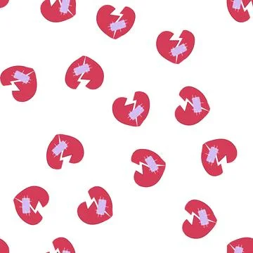 Pattern break heart broken cartoon vector 스톡 일러스트
