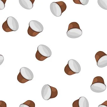 Pattern breakfast capsule coffee cartoon vector Stock Illustration