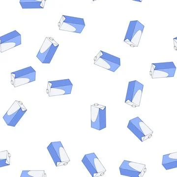 Pattern breakfast milk box cartoon vector 스톡 일러스트