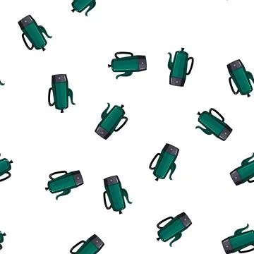 Pattern breakfast percolator pot coffee cartoon vector Stock Illustration