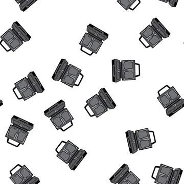 Pattern breakfast sandwich maker cartoon vector Illustrazione stock