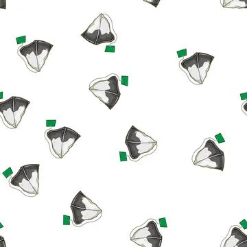 Pattern breakfast teabag cartoon vector Stock Illustration