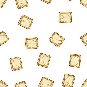Pattern breakfast toast jam cartoon vector Illustrazione stock