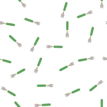 Pattern breakfast toddler fork cartoon vector Stock Illustration