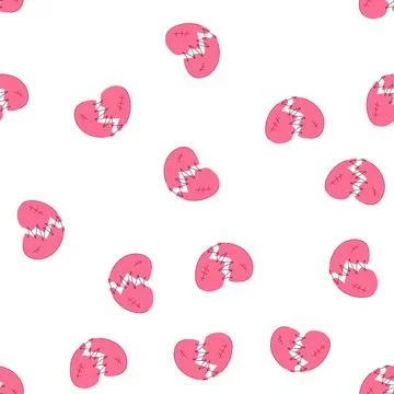 Pattern breakup heart broken cartoon vector 스톡 일러스트