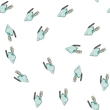 Pattern breathing oxygen mask cartoon vector イラスト素材